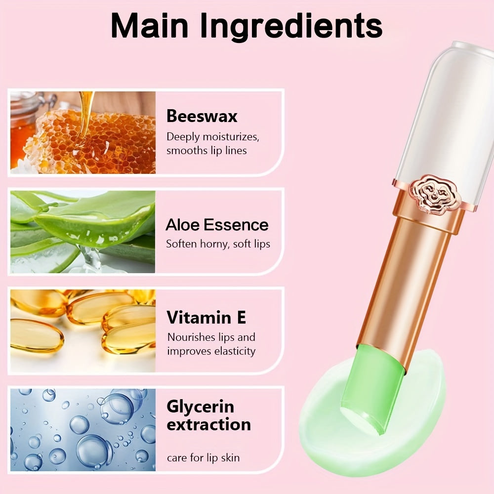 labial hidratante de longa duração que muda de cor.