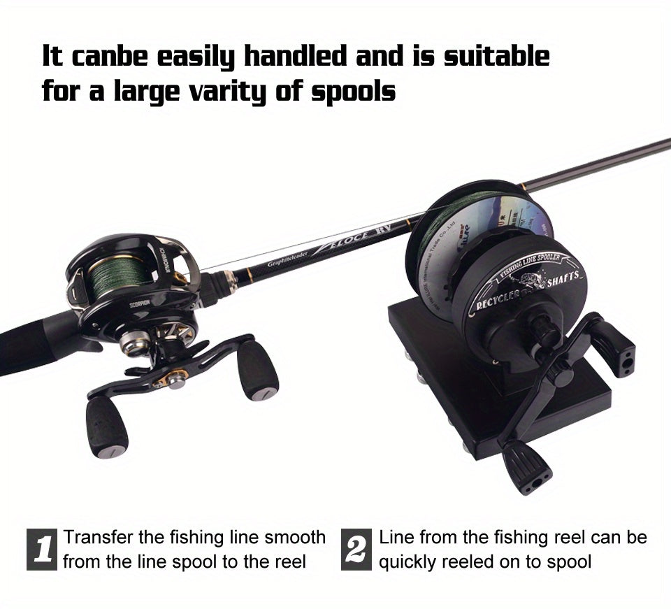 Enrolador de linha de pesca Easy Spool com estação de enrolamento de carretel giratorio