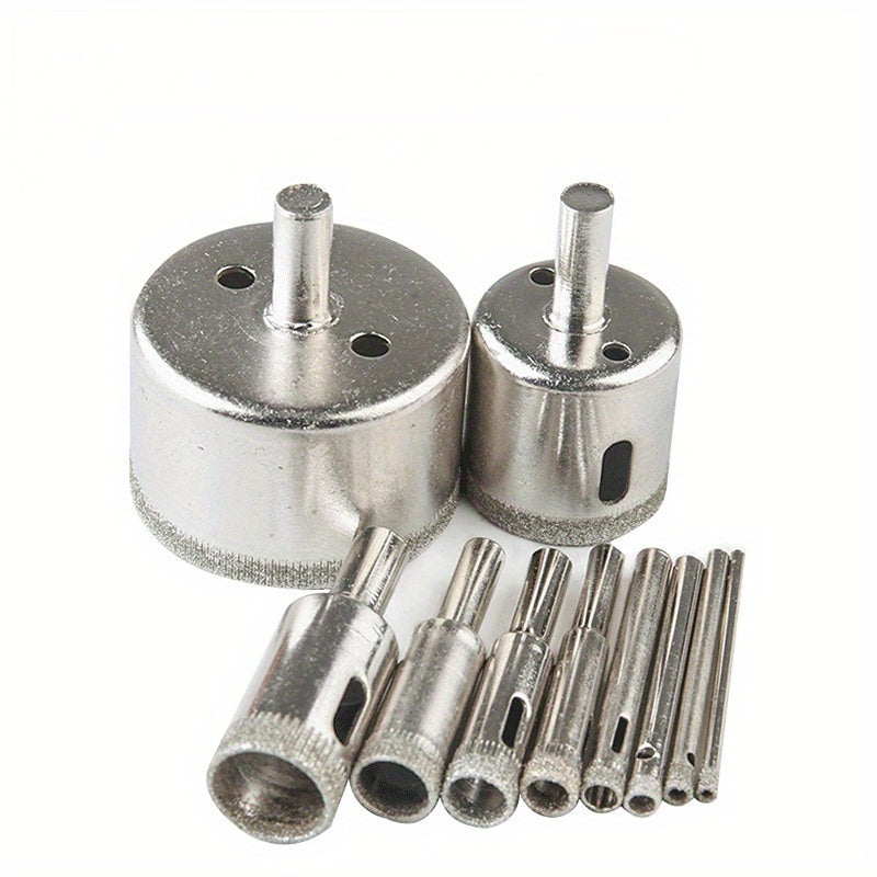 Conjunto de 10 brocas para serra copo com revestimento de diamante