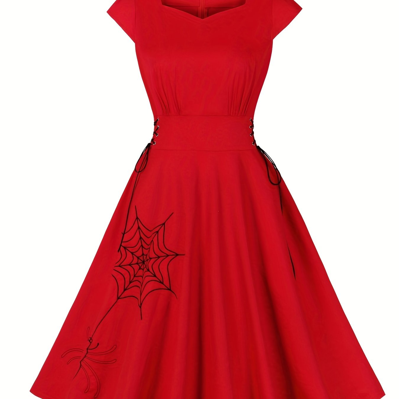 Vestido curto feminino estilo A-Line, vestido de coquetel franzido.