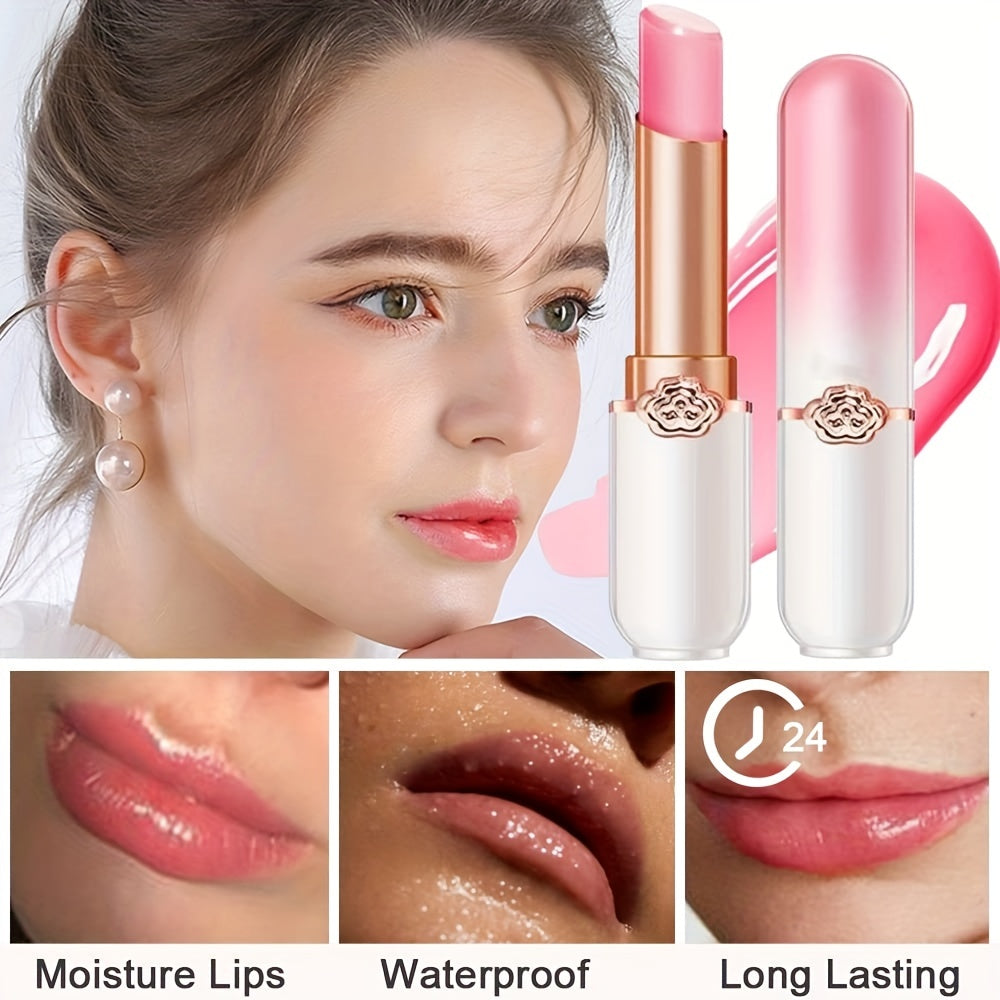 labial hidratante de longa duração que muda de cor.