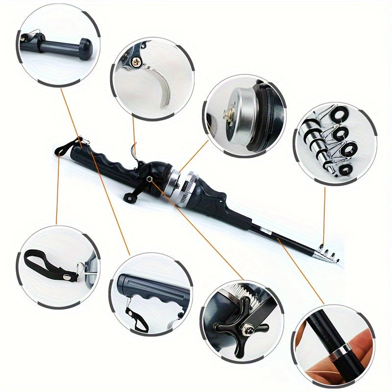 vara de pesca dobrável portátil de bolso com carretel e linha de pesca embutidos para equipamento de pesca com isca Sucesso Ativo Mais ações Enviar Título