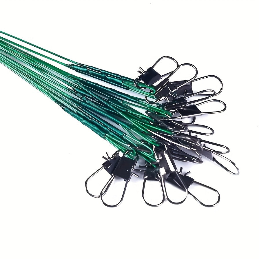 50/100pcs Linha de pesca de aço durável anti-mordida, peças e giratória