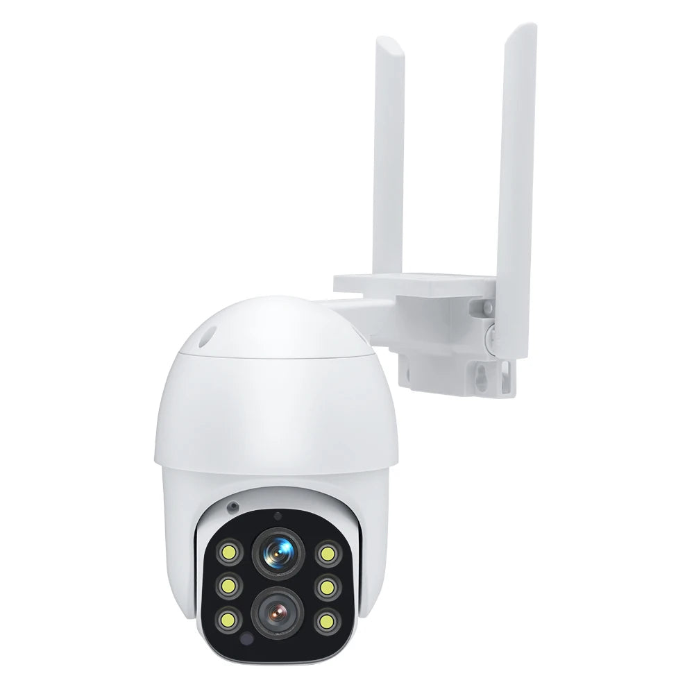 Câmera de segurança CCTV interna e externa sem fio WESECUU 3.0MP 10X Zoom PTZ Wifi IP Rastreamento automático Lente dupla