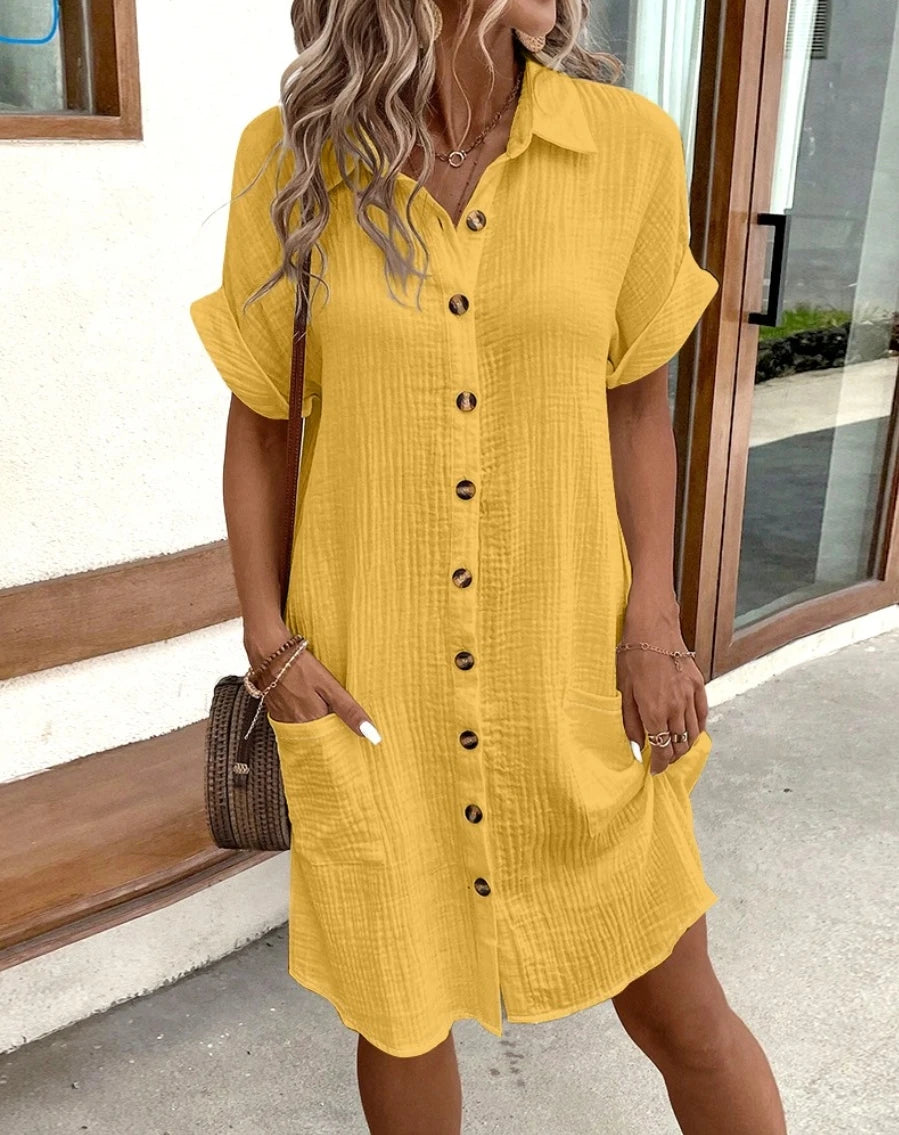 Vestido curto vintage feminino, moda verão, decote em V.