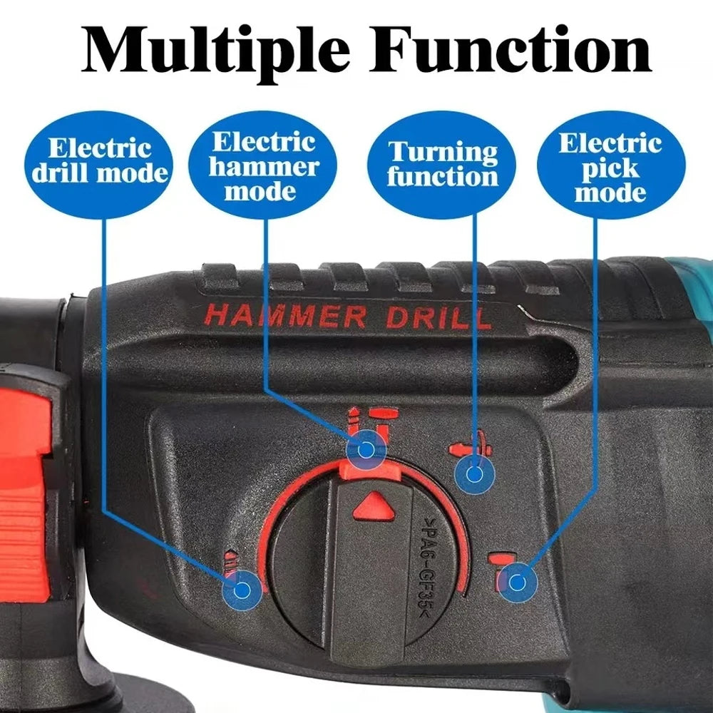Furadeira elétrica, sem escova de 26 mm, multifuncional makita.