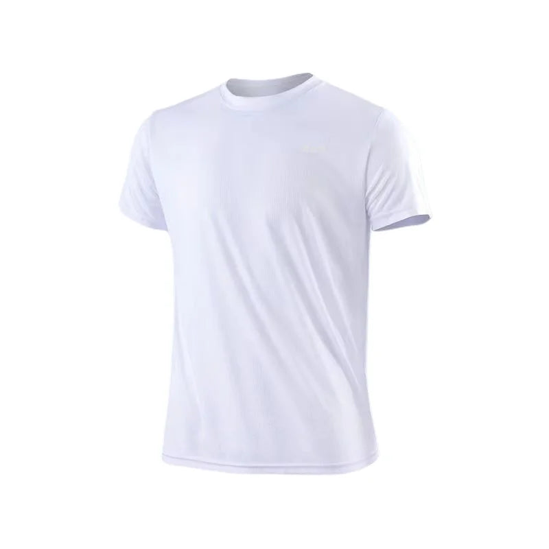Camiseta masculina de manga curta, secagem rápida, para academia, corrida,