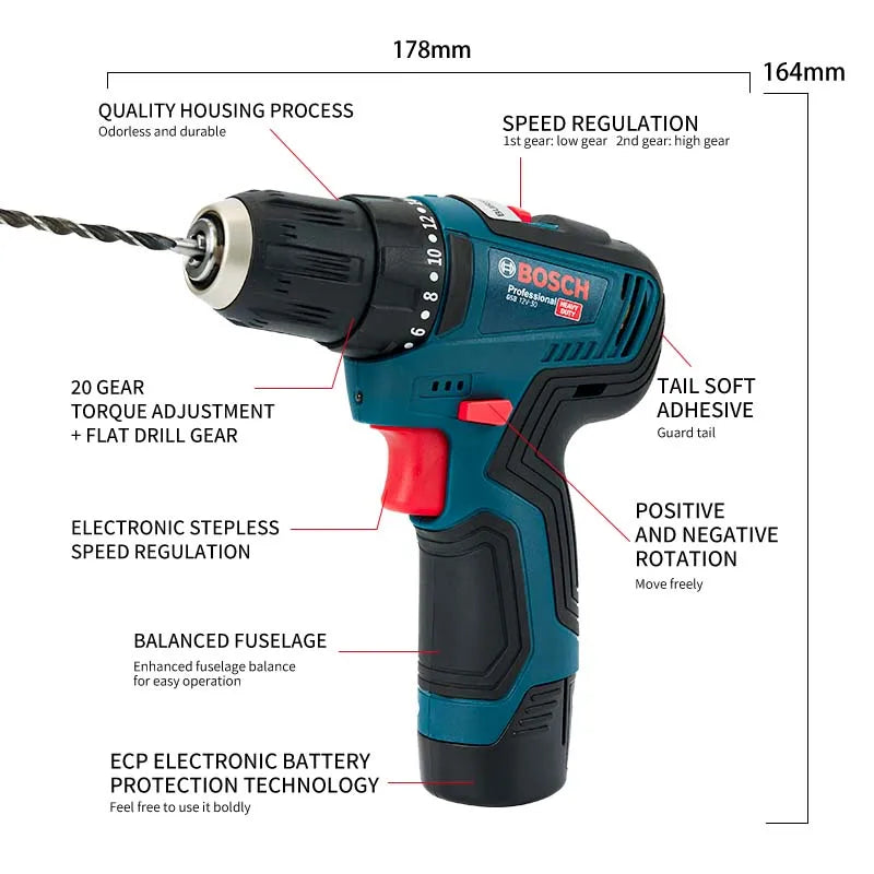 Furadeira elétrica Bosch GSB-12-V30.