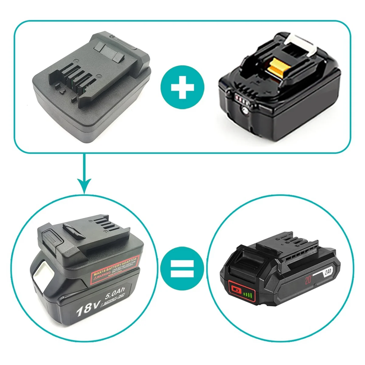 Adaptador de bateria para Makita 18V Conversão de bateria para SKIL 20V.