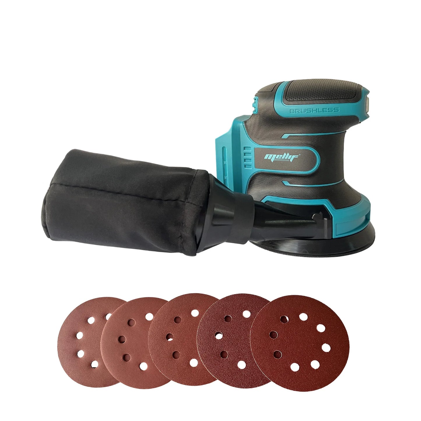 Lixadeira orbital sem fio Mellif 125 mm para Makita, bateria de 18 V.
