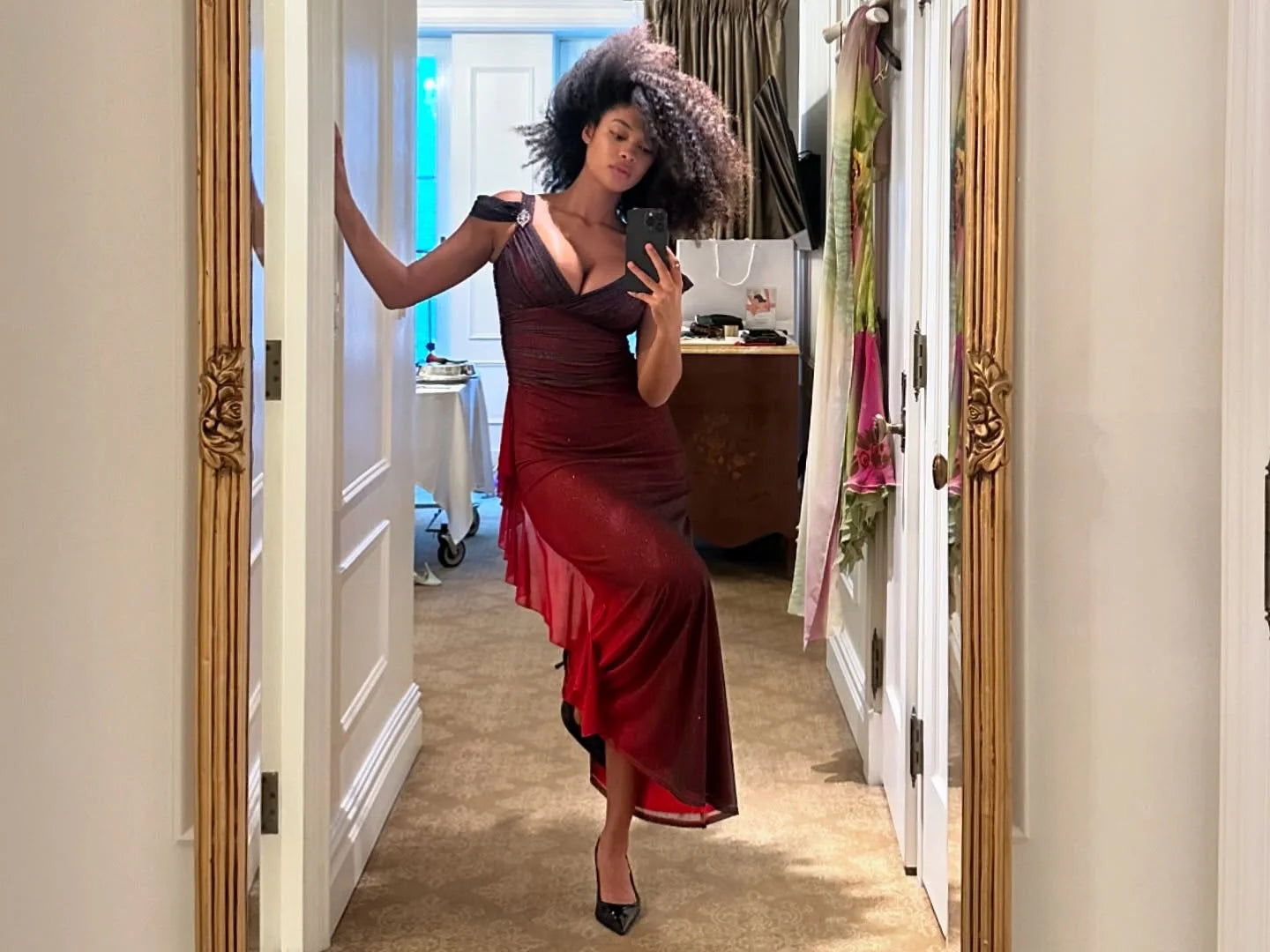Vestido elegante chique de alta costura feminino,vestido sexy com decote em V