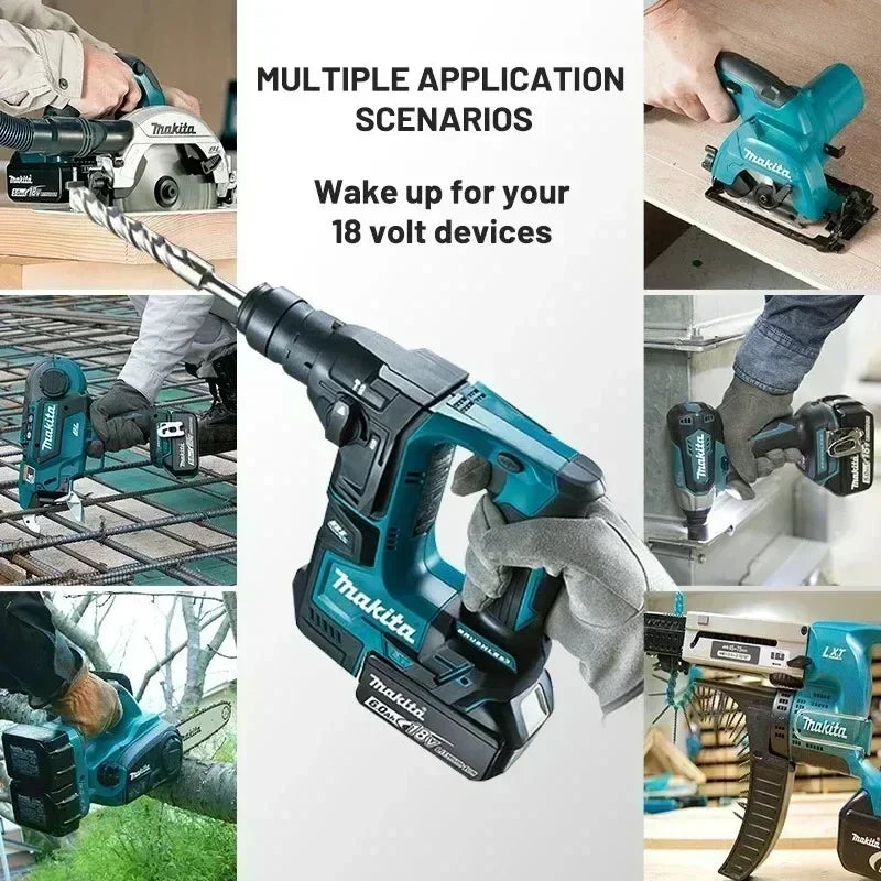 Bateria de íons de lítio Makita original de 18 V e 6,0 Ah.