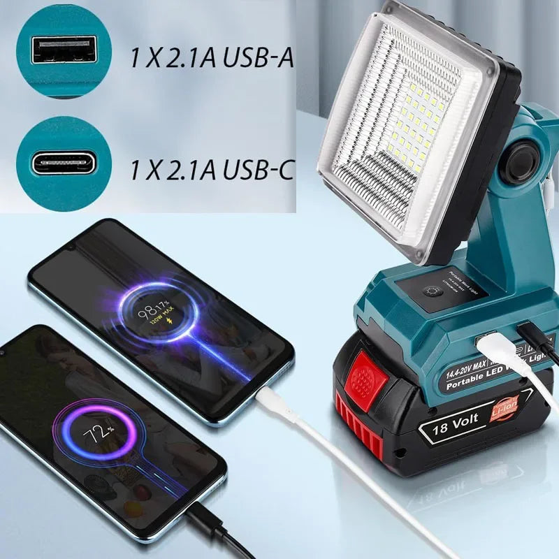 Bosch 18V Bateria de íon-lítio Luz LED Holofote de trabalho externo Lâmpada.
