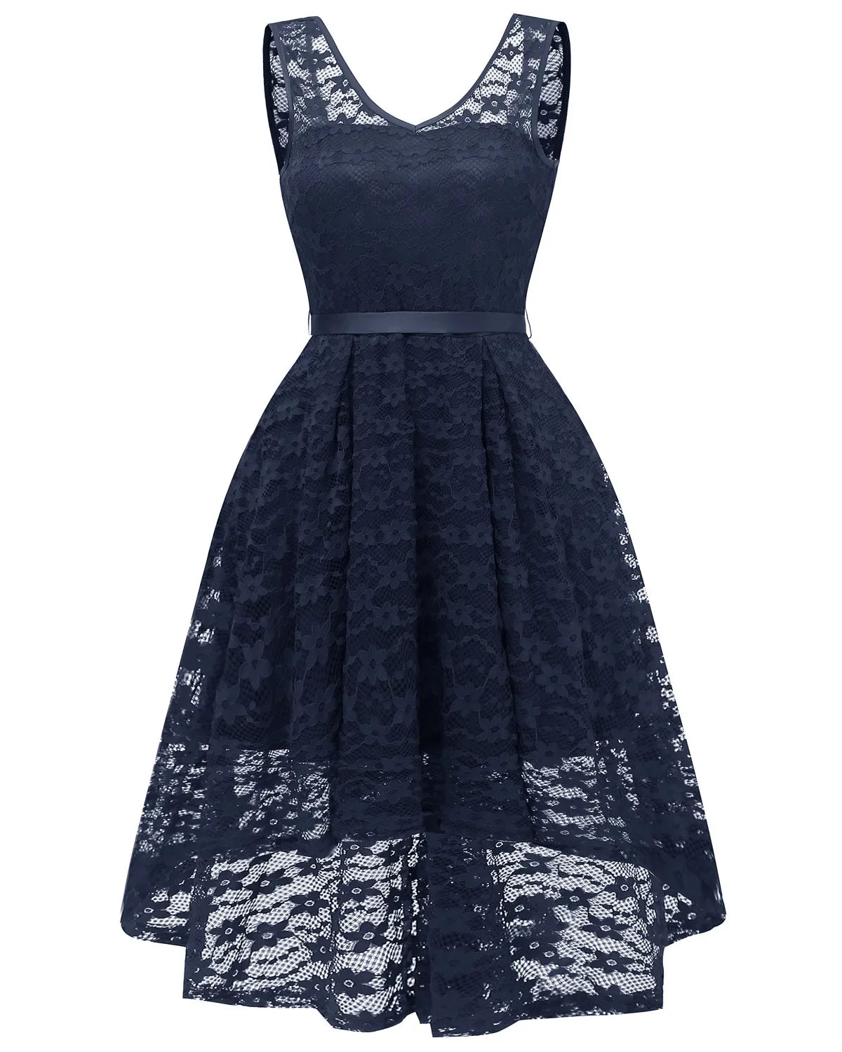 Novo vestido feminino sexy sem mangas, vintage, renda, chiffon, comprimento médio