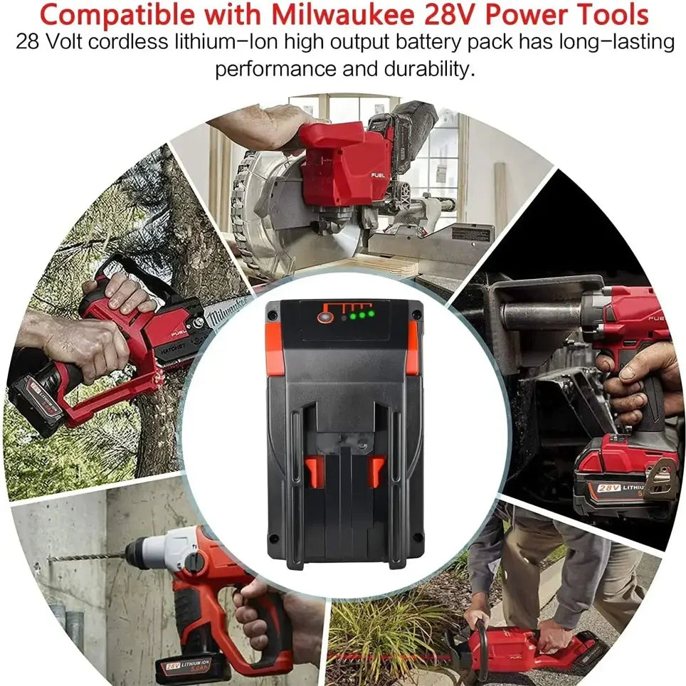 Bateria de íon-lítio de substituição,de 28 V e 12,0 Ah para Milwaukee.