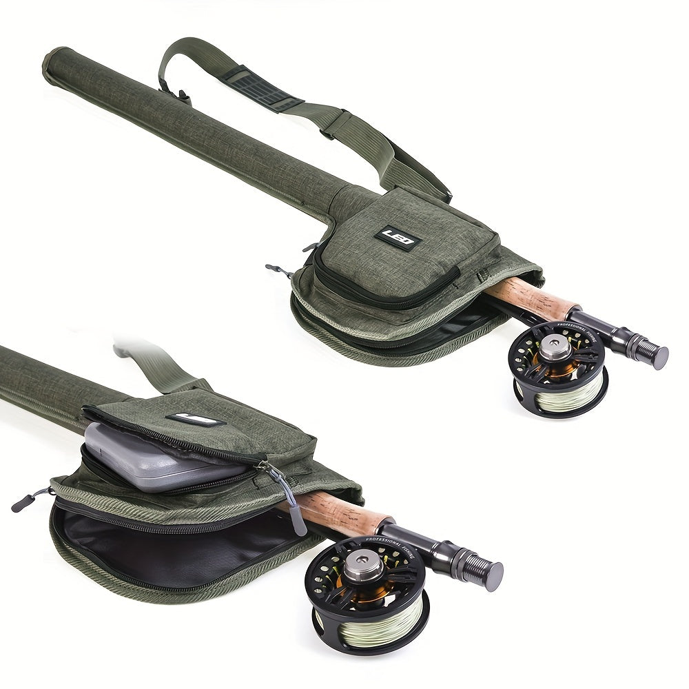 LEOFISHING Estojo de armazenamento de luxo para varas e molinetes de pesca com mosca - à prova d'água, proteção completa, compacto, durável e portátil, bolsa para equipamentos para viagens de pesca em água doce - fácil de transportar e armazenar