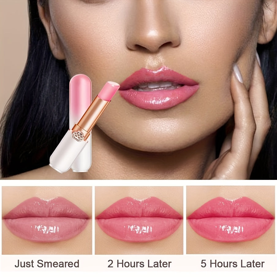 labial hidratante de longa duração que muda de cor.