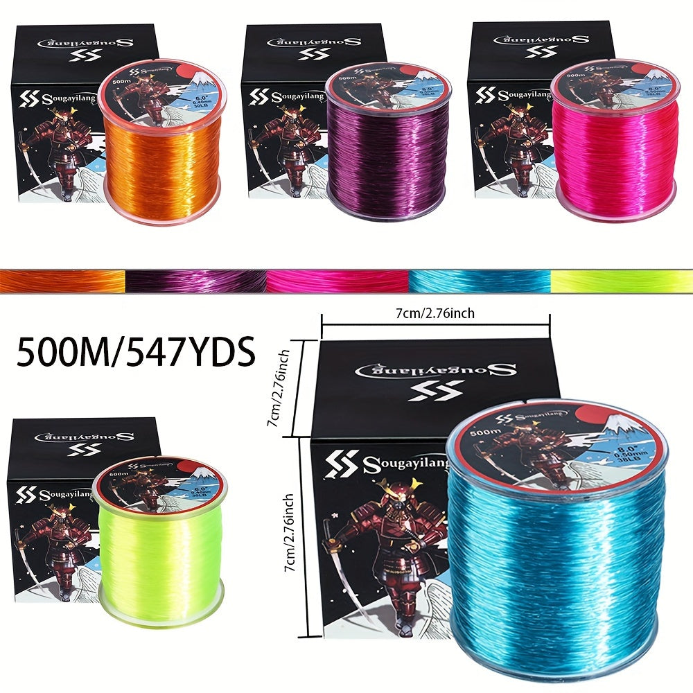 Linha de pesca de nylon monofilamento premium Sougayilang 4X, 500 m/546 jardas,