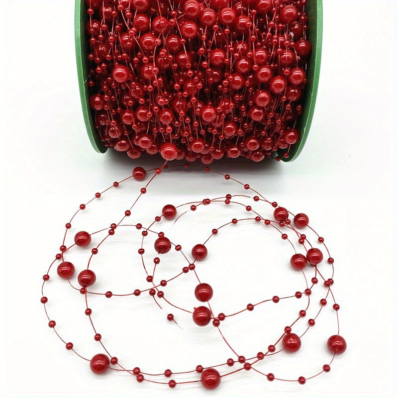 2 jardas 8 + 3 mm decoração de Natal linha de pesca contas corrente guirlanda