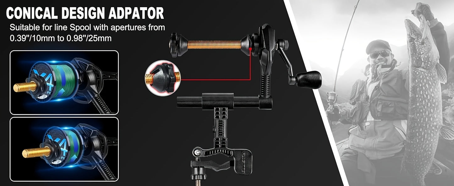 Bobinador de linha de pesca compacto e portátil PLUSINNO com função de desenrolador.