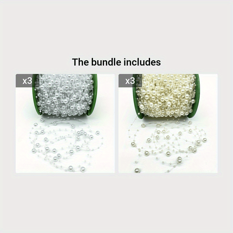 2 jardas 8 + 3 mm decoração de Natal linha de pesca contas corrente guirlanda