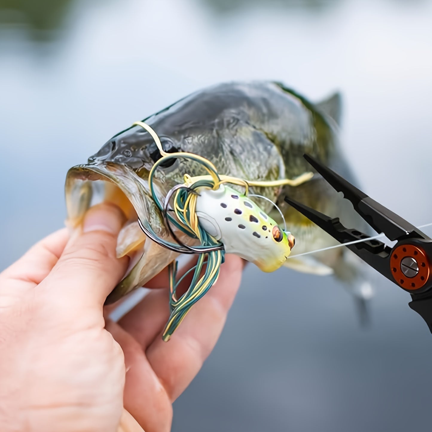 Alicate de pesca multifuncional de liga de alumínio premium de 1 peça com tesoura