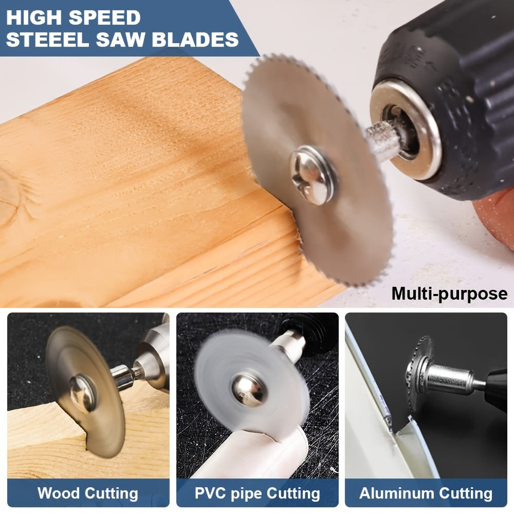 conjunto de 9 peças de rodas de corte para brocas e ferramentas rotativas, lâminas de serra 1/8 ,1/4para ferramentas rotativas, 6 peças de lâminas de corte