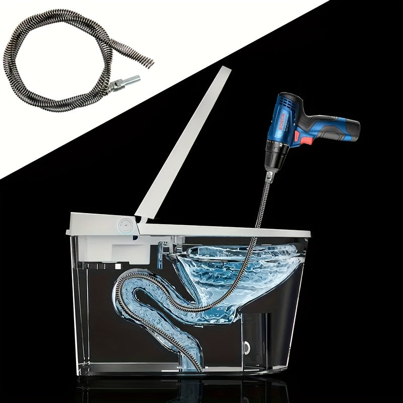 Acessório de tubo de mola para limpeza de ralos elétricos de 1 peça - Metal duráve