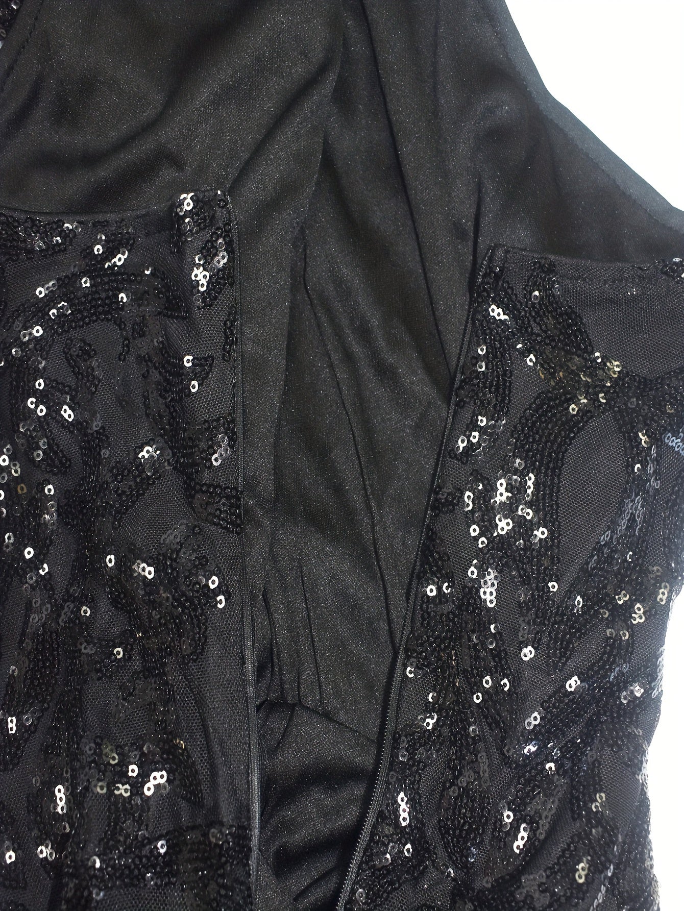 Vestido longo justo com lantejoulas brilhantes PORRCEY para mulheres.