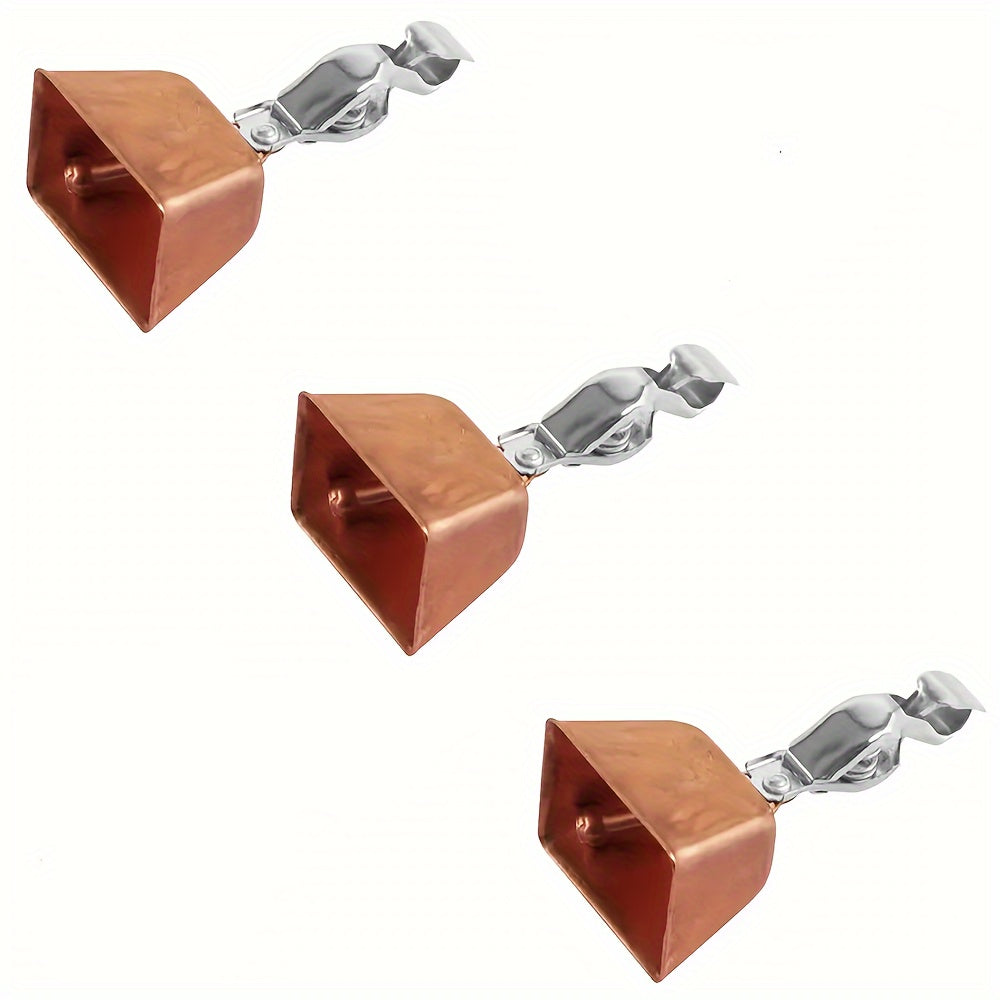 3 peças/6 peças/12 peças de vara de pescar, sino de alarme de cobre, indicador de alarme de mordida com clipe de águia, acessórios de pesca
