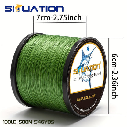 300M/328YDS, 500M/546YDS, linha de pesca super forte, fio trançado multifilar