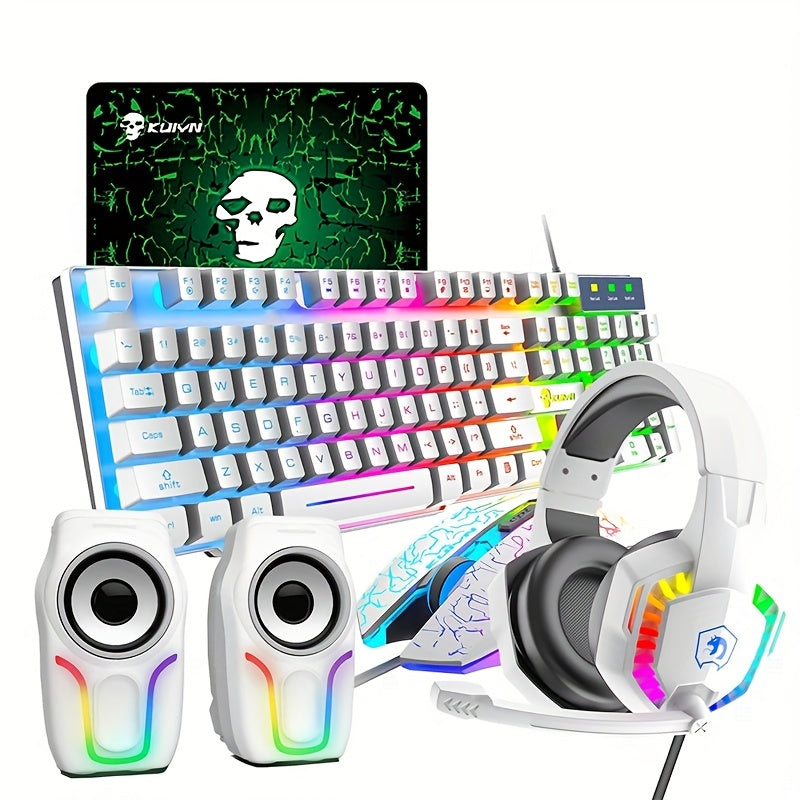 Conjunto de teclado gamer iluminado por LED Rainbow - Combinações de teclado