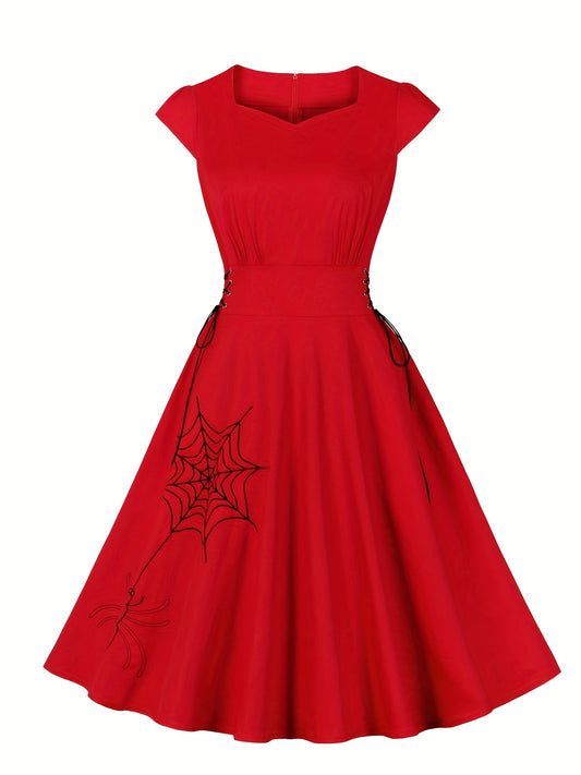 Vestido curto feminino estilo A-Line, vestido de coquetel franzido.
