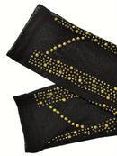 Vestido longo, brilhante justo ao corpo- decote em V profundo.