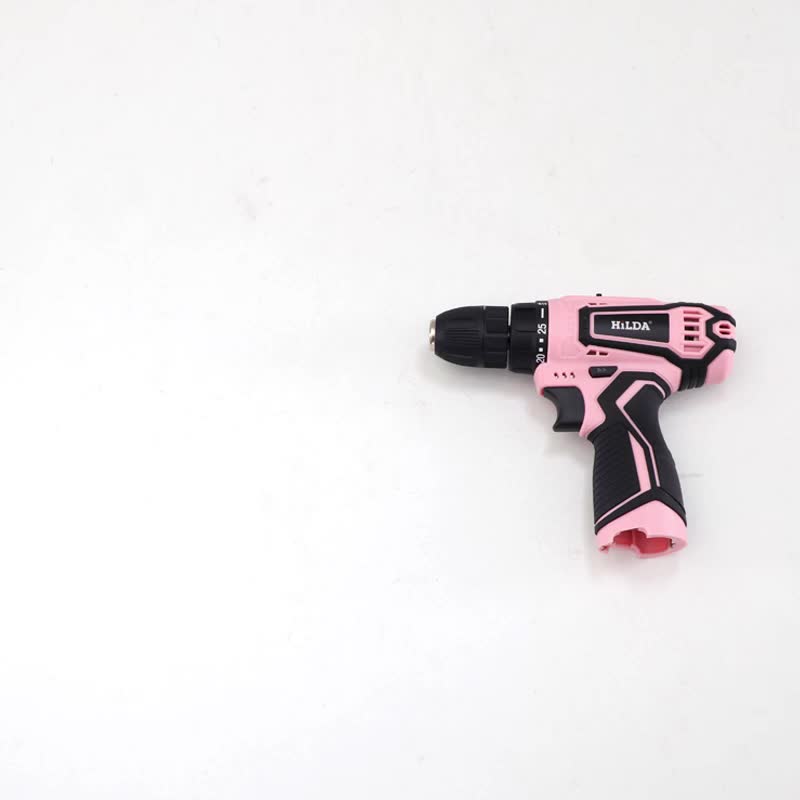 Conjunto de furadeira e parafusadeira sem fio rosa 12 V,