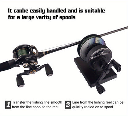Enrolador de linha de pesca Easy Spool com estação de enrolamento de carretel giratorio