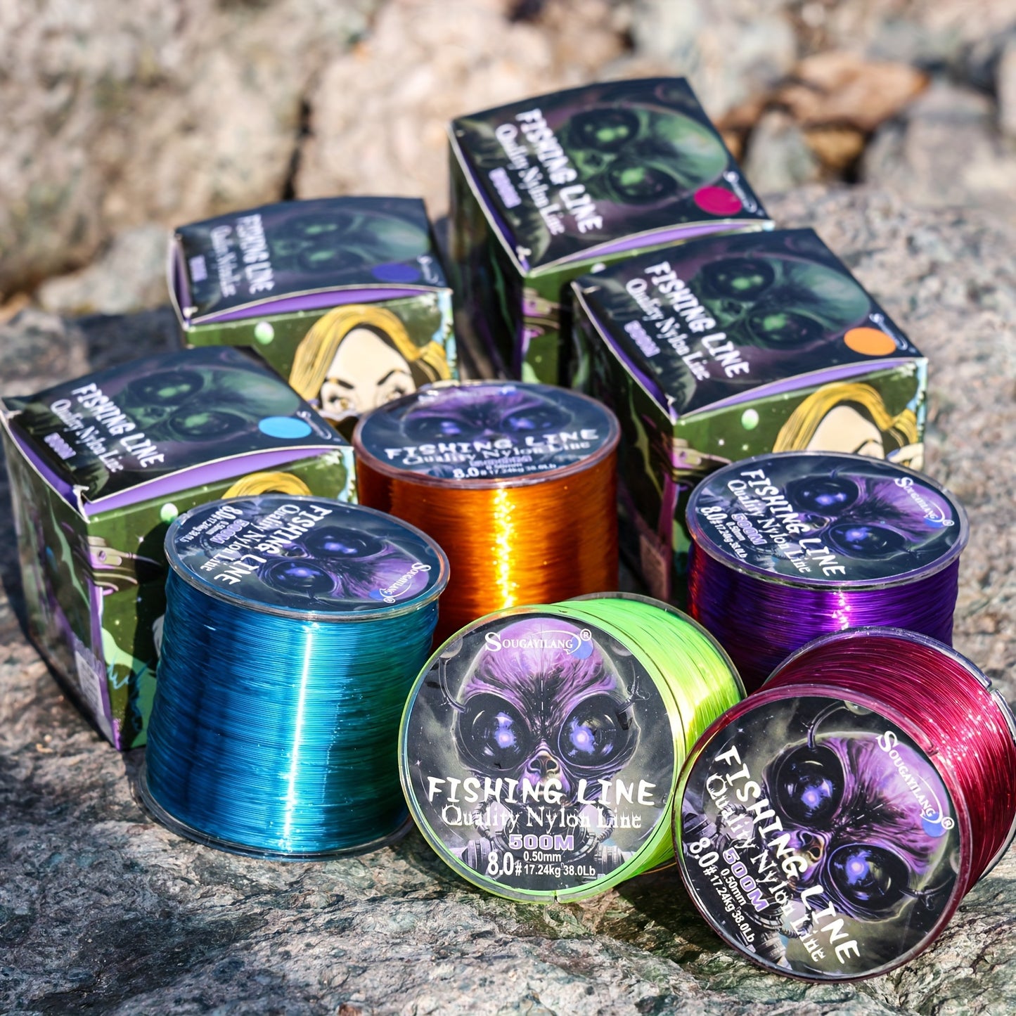 Linha de pesca de nylon ultradurável de 547 jardas/500 m da Sougayilang