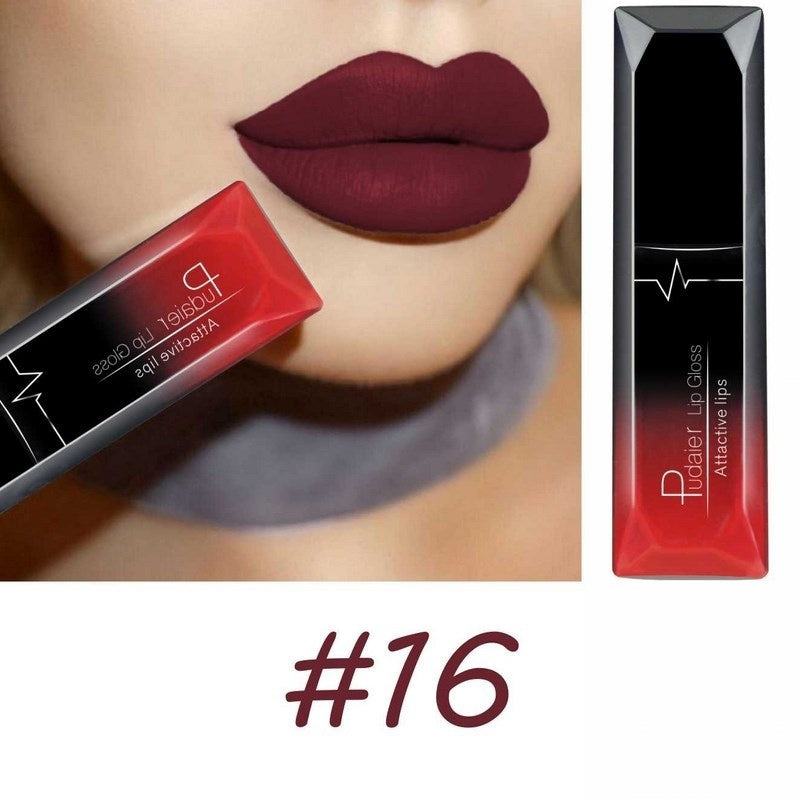 Maquiagem labial, 18 cores, brilho labial super matte,  longa duraçao.
