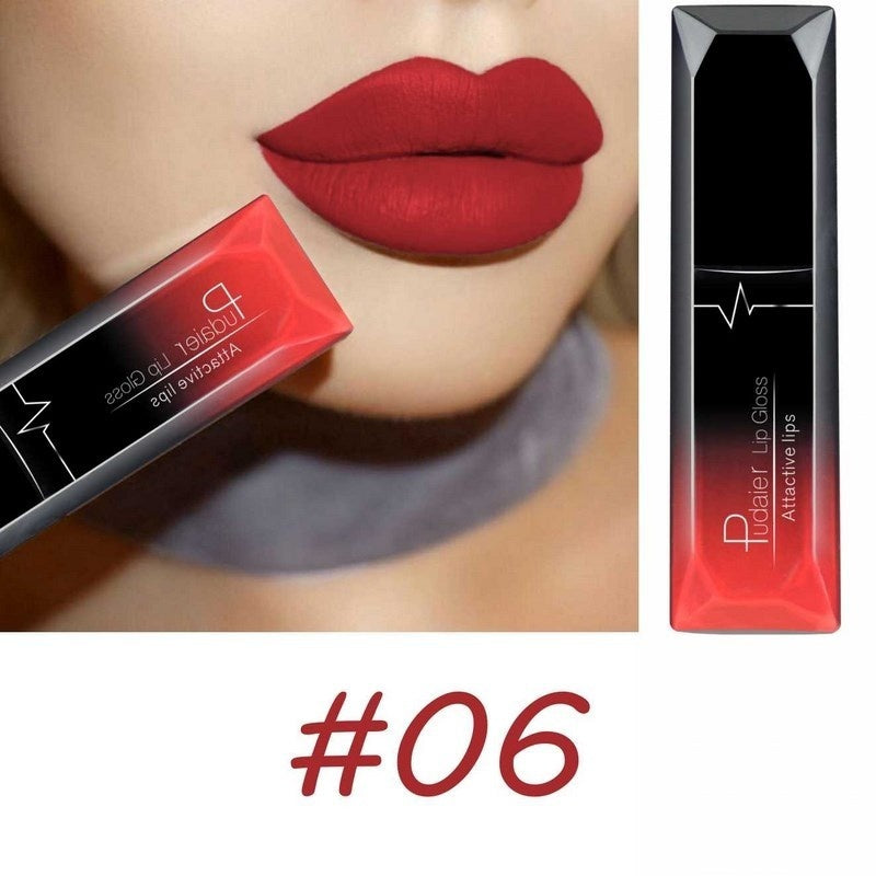 Maquiagem labial, 18 cores, brilho labial super matte,  longa duraçao.