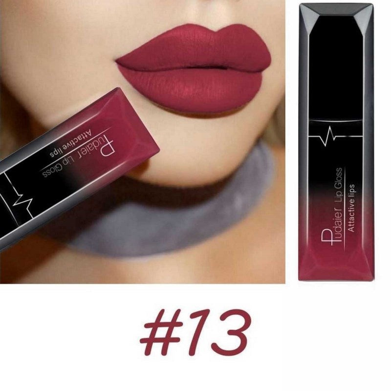 Maquiagem labial, 18 cores, brilho labial super matte,  longa duraçao.