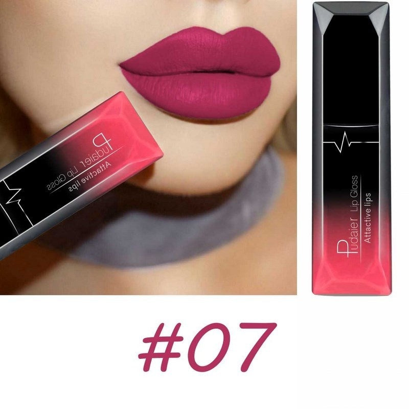 Maquiagem labial, 18 cores, brilho labial super matte,  longa duraçao.