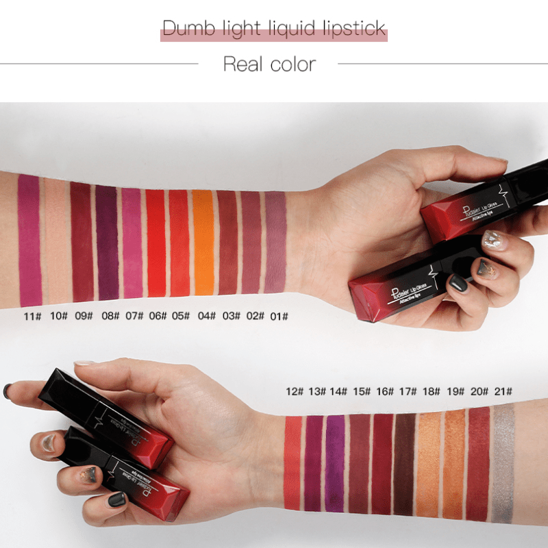 Maquiagem labial, 18 cores, brilho labial super matte,  longa duraçao.