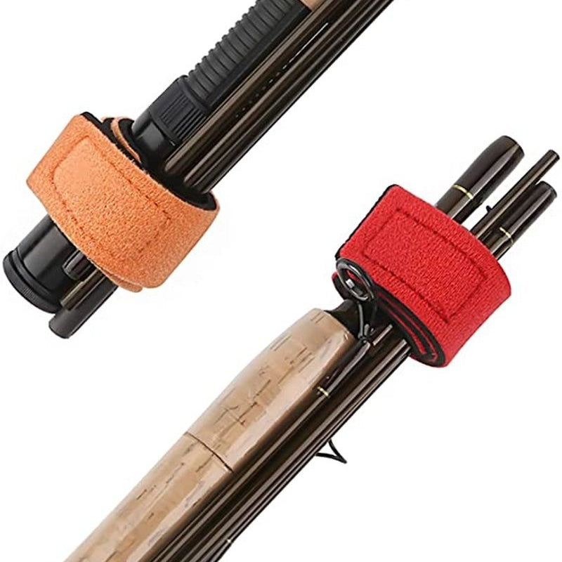 10 peças de cintos para varas de pesca, amarras para varas de spinning, varas de mosca, acessórios para equipamentos de pesca com cordas de fixação