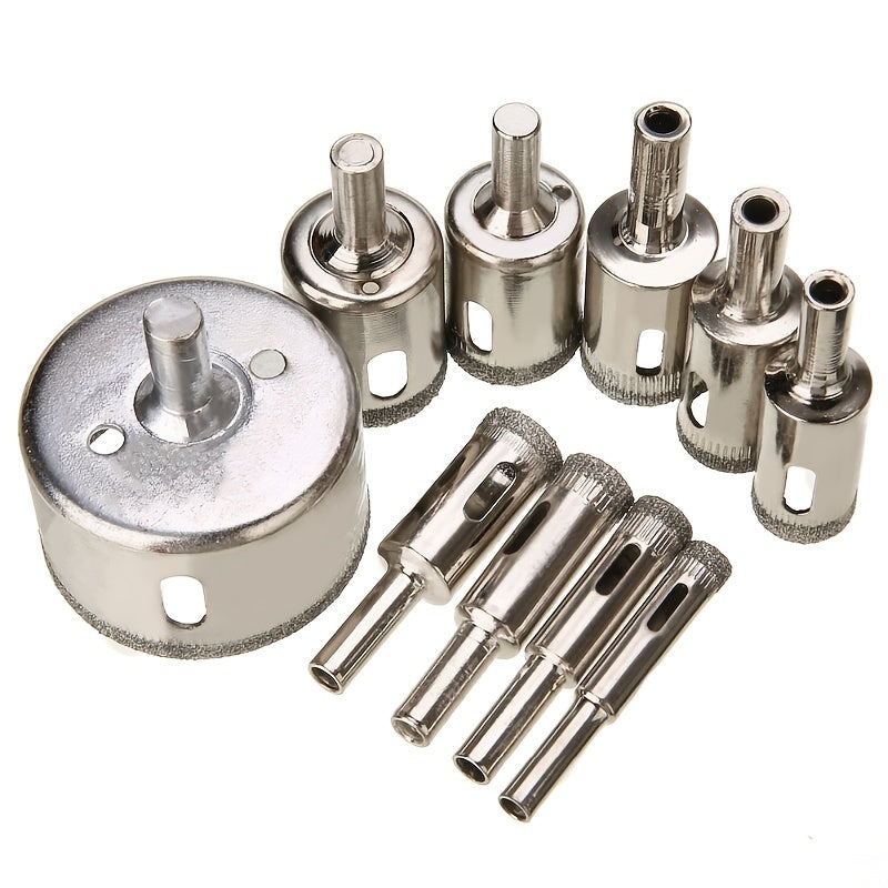 Conjunto de 10 brocas para serra copo com revestimento de diamante