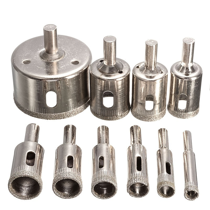 Conjunto de 10 brocas para serra copo com revestimento de diamante