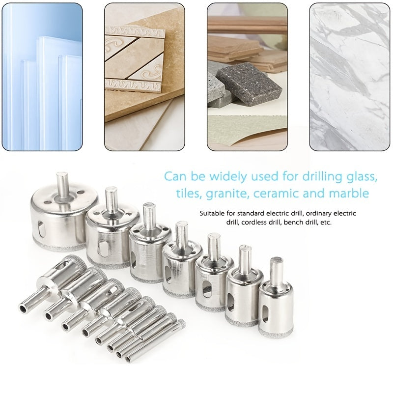 Conjunto de 10 brocas para serra copo com revestimento de diamante