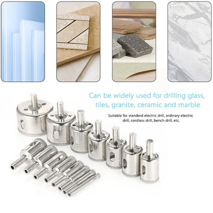Conjunto de 10 brocas para serra copo com revestimento de diamante