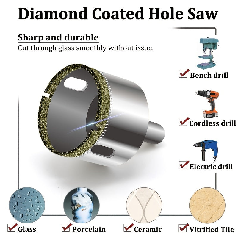 Conjunto de 10 brocas para serra copo com revestimento de diamante