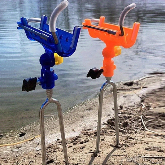 1 peça de suporte para vara de pesca ajustável em 360° de aço inoxidável premium - suporte para vara de pesca inserido com travamento automático e design resistente à corrosão para organização conveniente do equipamento de pesca