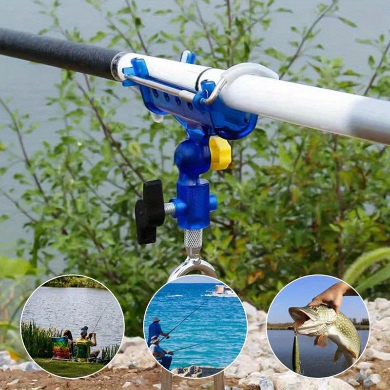 1 peça de suporte para vara de pesca ajustável em 360° de aço inoxidável premium - suporte para vara de pesca inserido com travamento automático e design resistente à corrosão para organização conveniente do equipamento de pesca